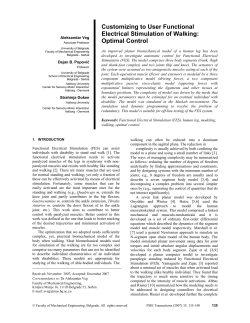 Customizing to User Functional Electrical Stimulation of Walking: Optimal Control