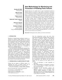 New Methodology for Monitoring and Prevention of Rotating Parts Failures