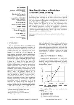 New Contributions to Cavitation Erosion Curves Modeling
