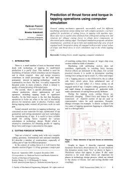 Prediction of thrust force and torque in tapping operations using computer simulation