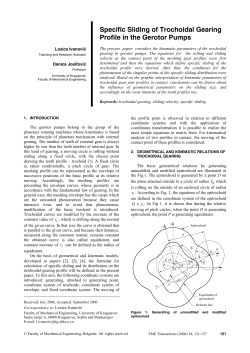 Specific Sliding of Trochoidal Gearing Profile in the Gerotor Pumps