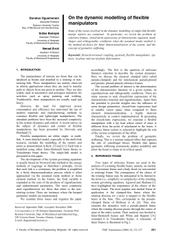 On the dynamic modelling of flexible manipulators