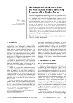 The Comparison of the Accuracy of two Mathematical Models, concerning Dynamics of the Slewing Cranes