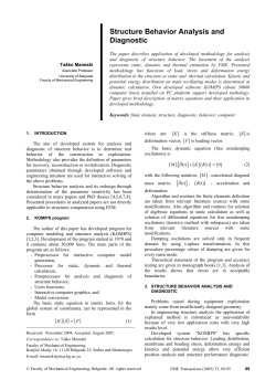 Structure Behavior Analysis and Diagnostic