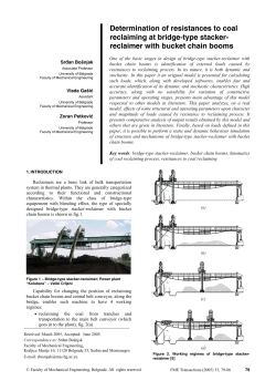 Determination of resistances to coal reclaiming at bridge-type stacker-reclaimer with bucket chain booms