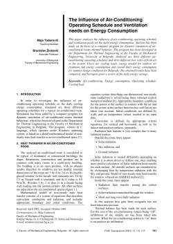 The Influence of Air-Conditioning Operating Schedule and Ventilation needs on Energy Consumption