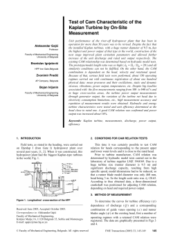 Test of Cam Characteristic of the Kaplan Turbine by On-Site Measurement