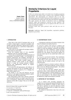 Similarity Criterions for Liquid Propellants