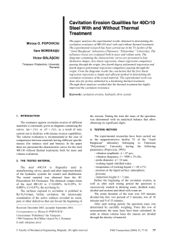 Cavitation Erosion Qualities for 40Cr10 Steel With and Without Thermal Treatment