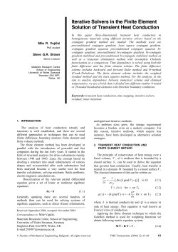 Iterative Solvers in the Finite Element Solution of Transient Heat Conduction