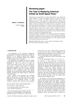 Reviewing paper: The Task of Replacing American Orbiter by Small Space Plane