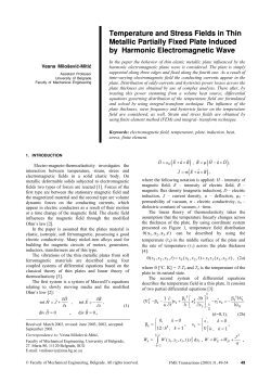 Temperature and Stress Fields in Thin Metallic Partially Fixed Plate Induced by Harmonic Electromagnetic Wave