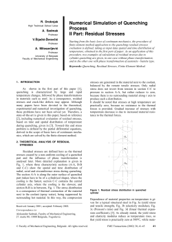 Numerical simulation of quenching process * II part: Residual stresses