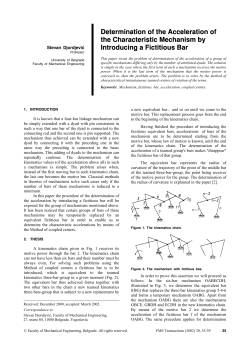 Determination of the acceleration of the characteristic mechanism by introducing a fictitious bar