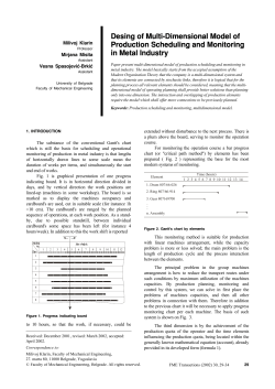 Desing of multi-dimensional model of production scheduling and monitoring in metal industry