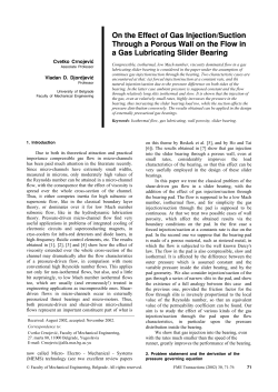 On the Effect of Gas Injection/Suction Through a Porous Wall on the Flow in a Gas Lubricating Slider Bearing