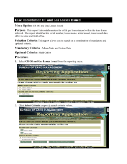 Oil and Gas Leases Issued