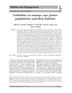 Guidelines to Manage Sage-grouse Populations and their Habitats