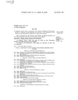 Omnibus Public Lands Management Act of 2009