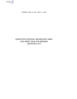 The Sawtooth National Recreation Area and Jerry Peak Wilderness Additions Act of 2015