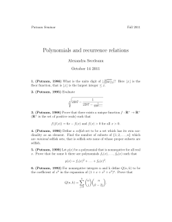 Polynomials and recurrence