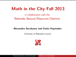 Math in the City 2013