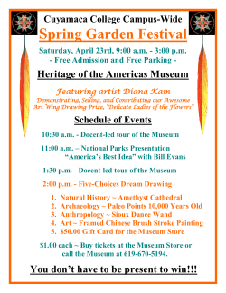 2016 SGF Schedule of Events