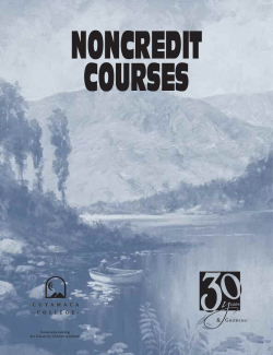 Non-Credit Courses, Faculty, Administration Classified Personnel Listings with a Site Map on Back Cover