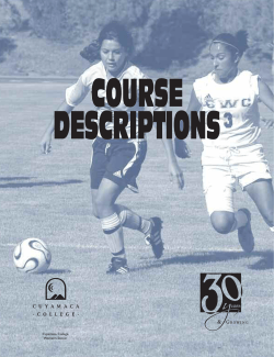 Course Descriptions Pages.