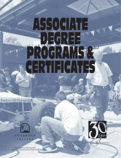 Associate Degree Programs and Certificates Pages.