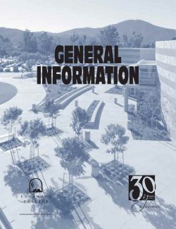 General Information, Admission Information, Services for Students, Academic Policies, & Transfer Information & Degree Requirements Pages