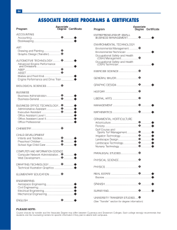 Degrees and Certificates