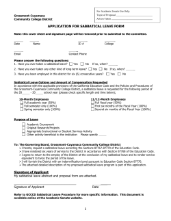 Sabbatical Leave Application