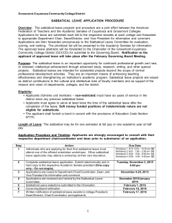 Sabbatical Leave Procedure