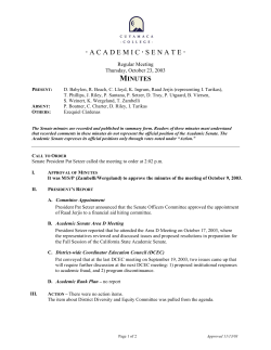 Minutes for October 23 meeting