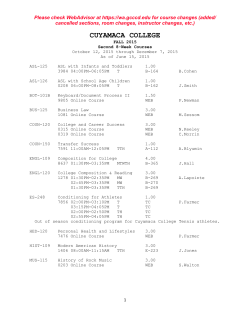 Second 8-Week Course Offerings