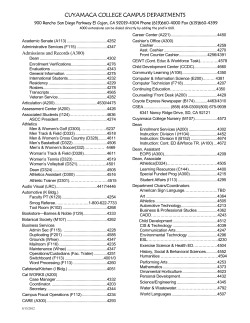 Departmental Office Fax Numbers