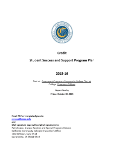 Student Success Support Program Plan