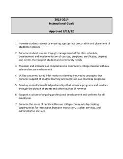 Instruction Goals - 2013-14