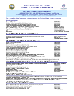 San Diego Regional Guide-Domestic Violence Resources