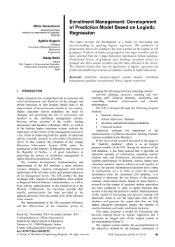 Enrollment Management: Development of Prediction Model Based on Logistic Regression
