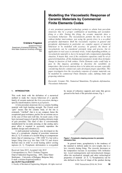 Modelling the Viscoelastic Response of Ceramic Materials by Commercial Finite Elements Codes