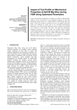 Impact of Tool Profile on Mechanical Properties of AZ31B Mg Alloy During FSW Using Optimized Parameters