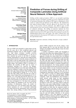 Prediction of Forces during Drilling of Composite Laminates Using Artificial Neural Network: A New Approach