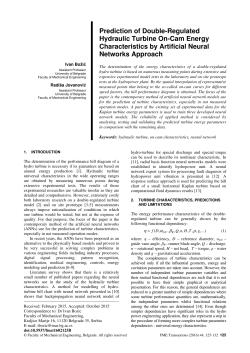 Prediction of Double-Regulated Hydraulic Turbine On-Cam Energy Characteristics by Artificial Neural Networks Approach