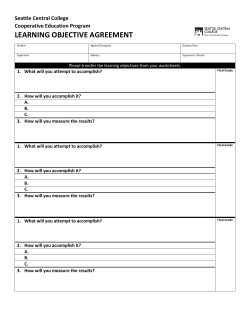 Learning Objective Agreement