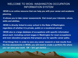 Guidelines for using WOIS