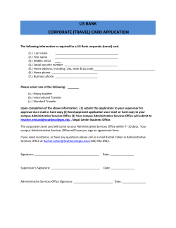 Corporate Travel Form