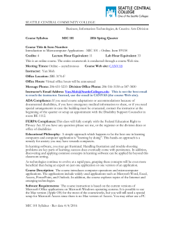 Syllabus of MIC 101 Online