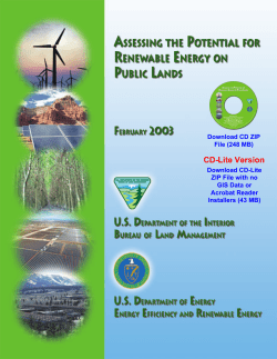 Assessing the Potential for Renewable Energy on Public Lands